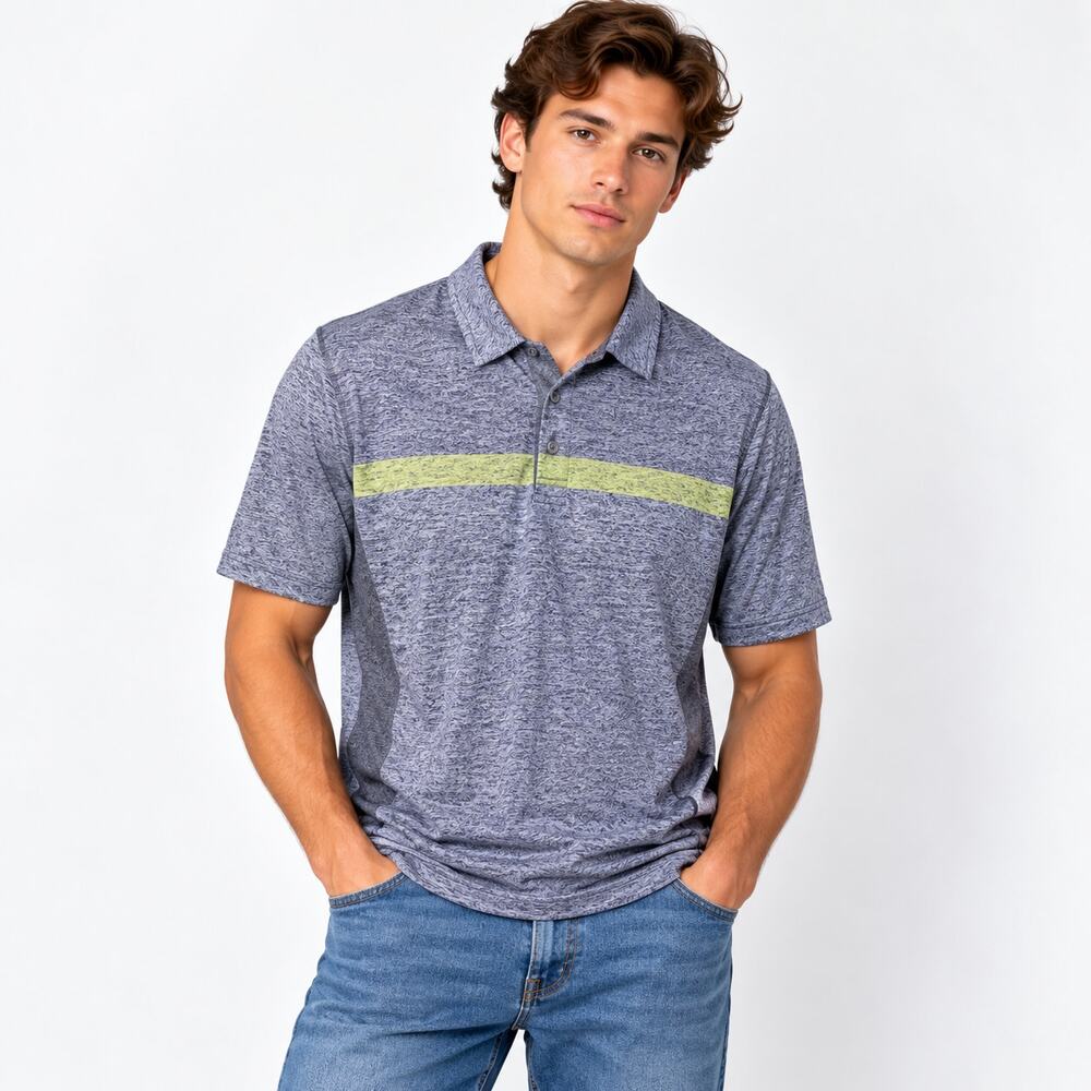 PGA Tour Short Sleeve Polo Shirt Men's Size XL Gray Golf Casual